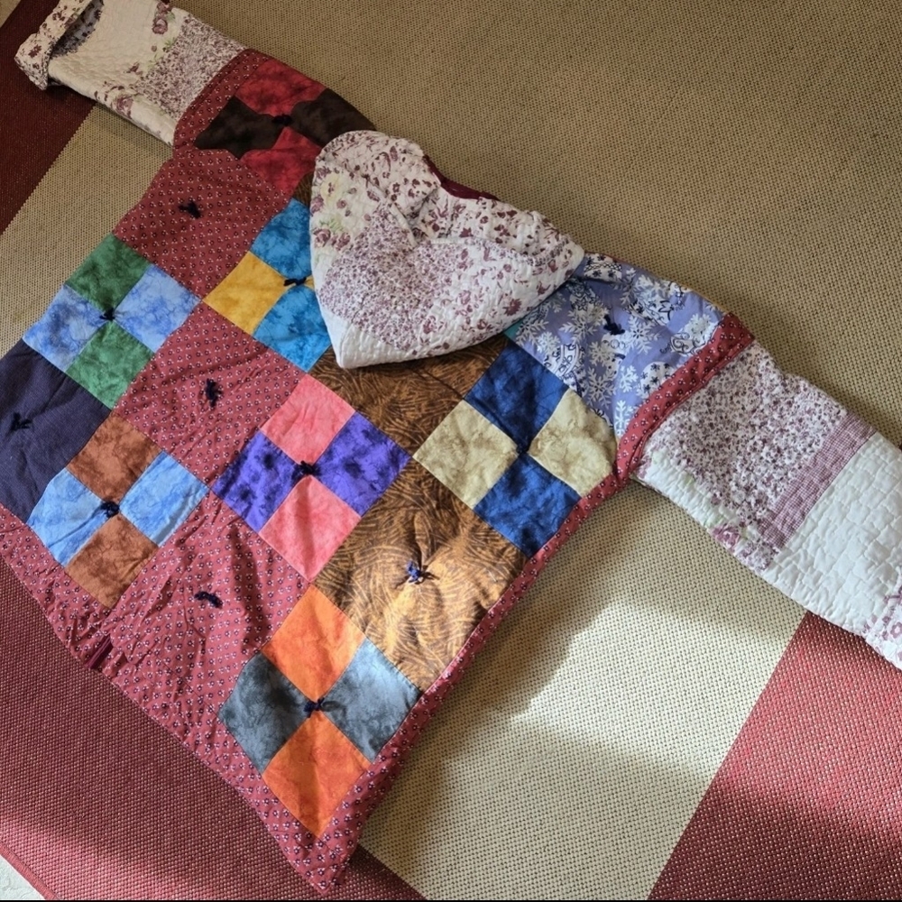 Upcycled Quilt Blanket Coat Sz 2X-3X Handmade Dont Throw It Out - Picture 5 of 7